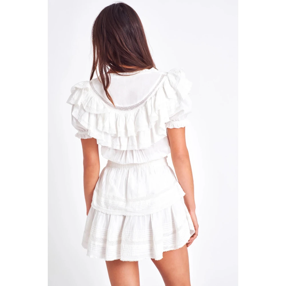 Loveshackfancy Vintage-geïnspireerde Liv-jurk met kanten details White Dames