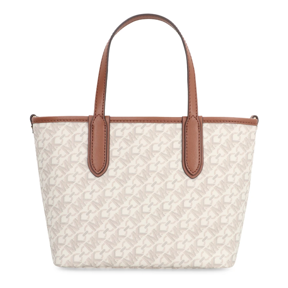 Michael Kors Bedrukte canvas handtas met leren afwerking White Dames