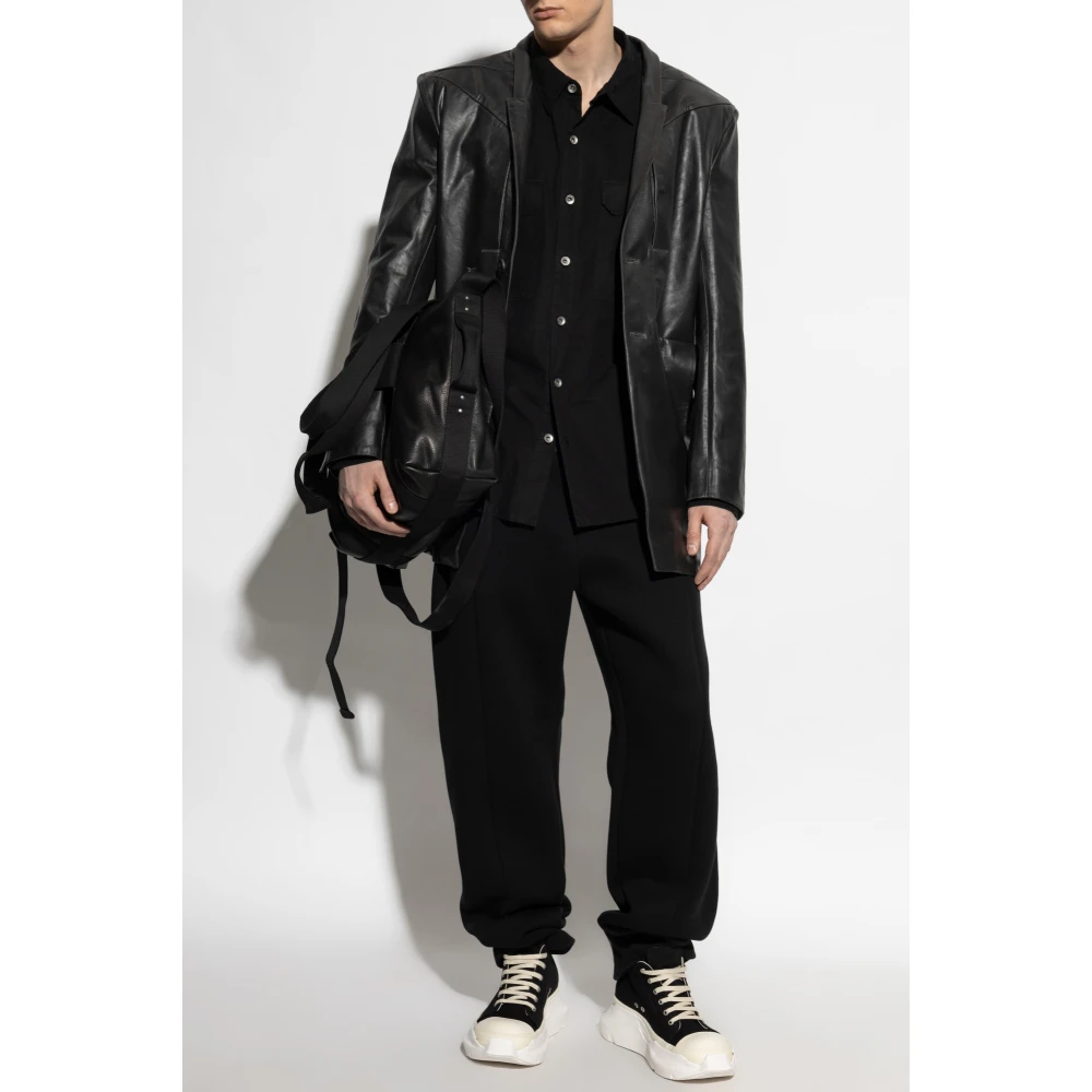 Rick Owens Leren jas Lido Black Heren