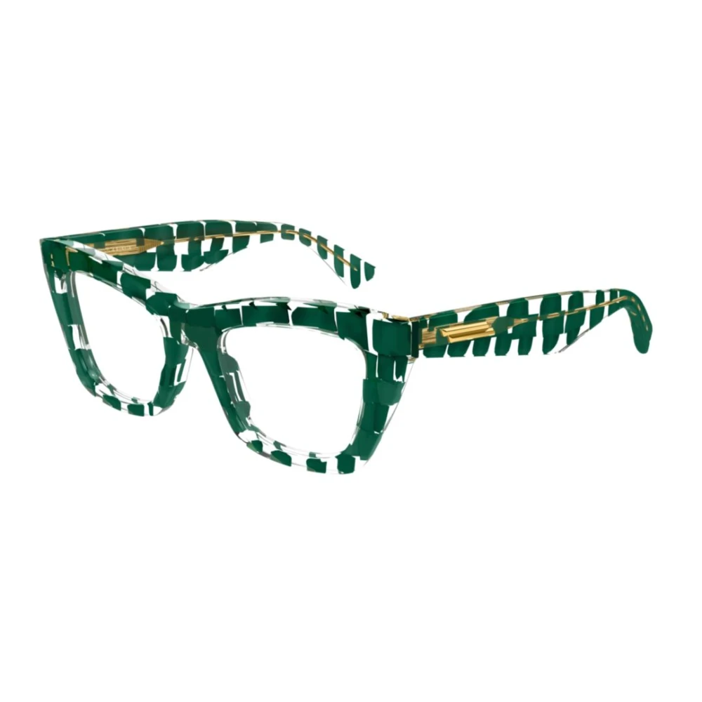 Bottega Veneta Unisex Green Cat-Eye Optical Frame