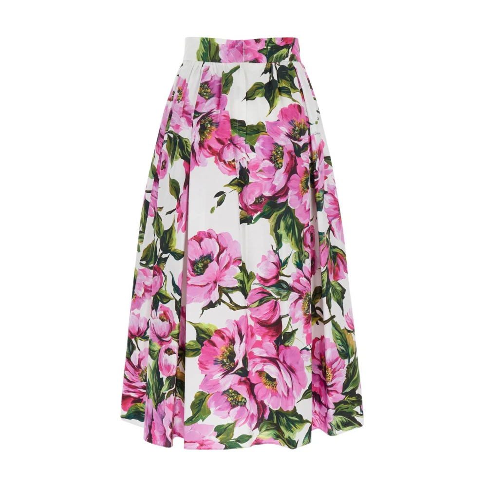 Dolce & Gabbana Roze Pioenroos Cirkel Midi Rok Multicolor Dames