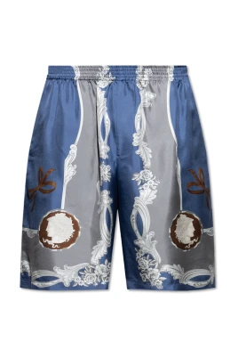 Siden shorts med Medusa Cameo-tryck