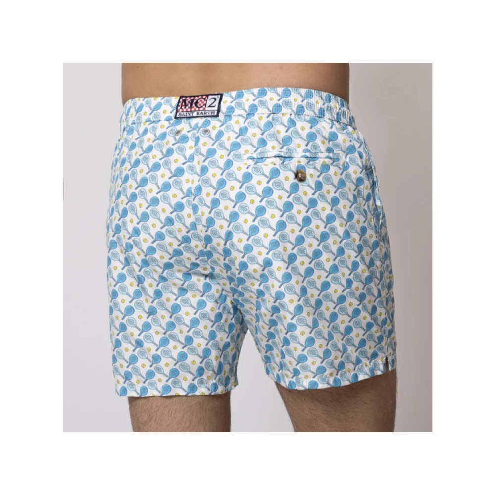MC2 Saint Barth Padel Volee Patroon Zwemshorts Blue Heren