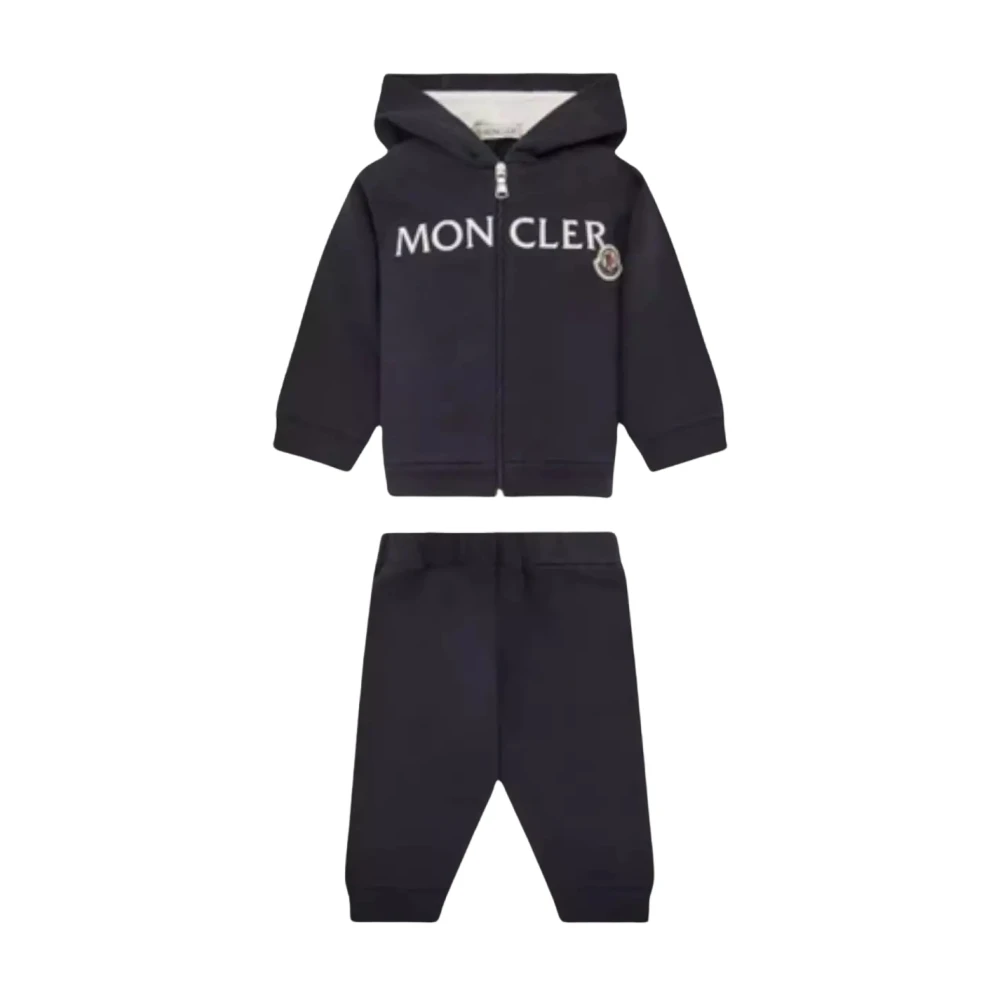 Moncler Marinblå Bomull Barn Hoodie Set Blue, Flicka