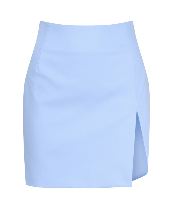 jupe-bleue-en-coton-a-taille-haute