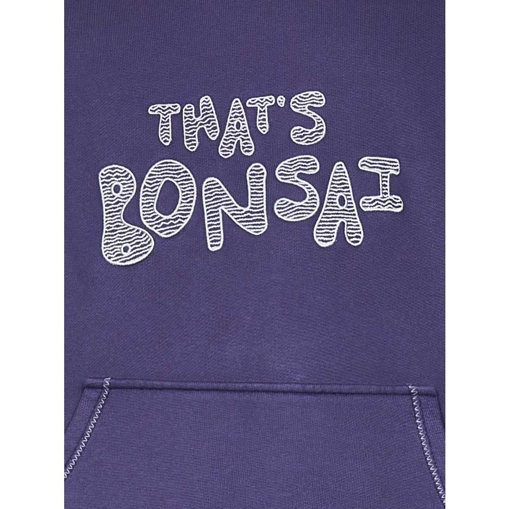 Bonsai Paarse Geborduurde Logo Hoodie Aw24 Purple Heren