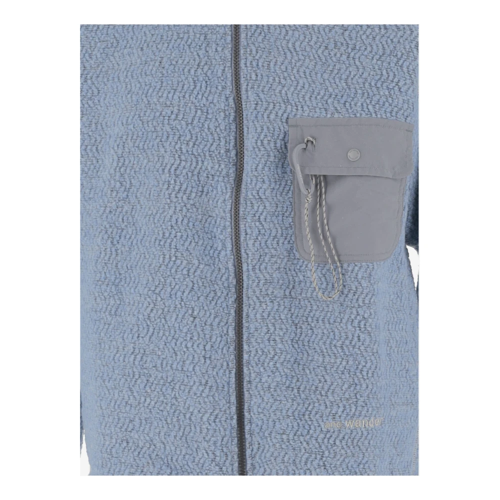 And Wander Logo Wollen Trui met Hoge Kraag Blue Heren