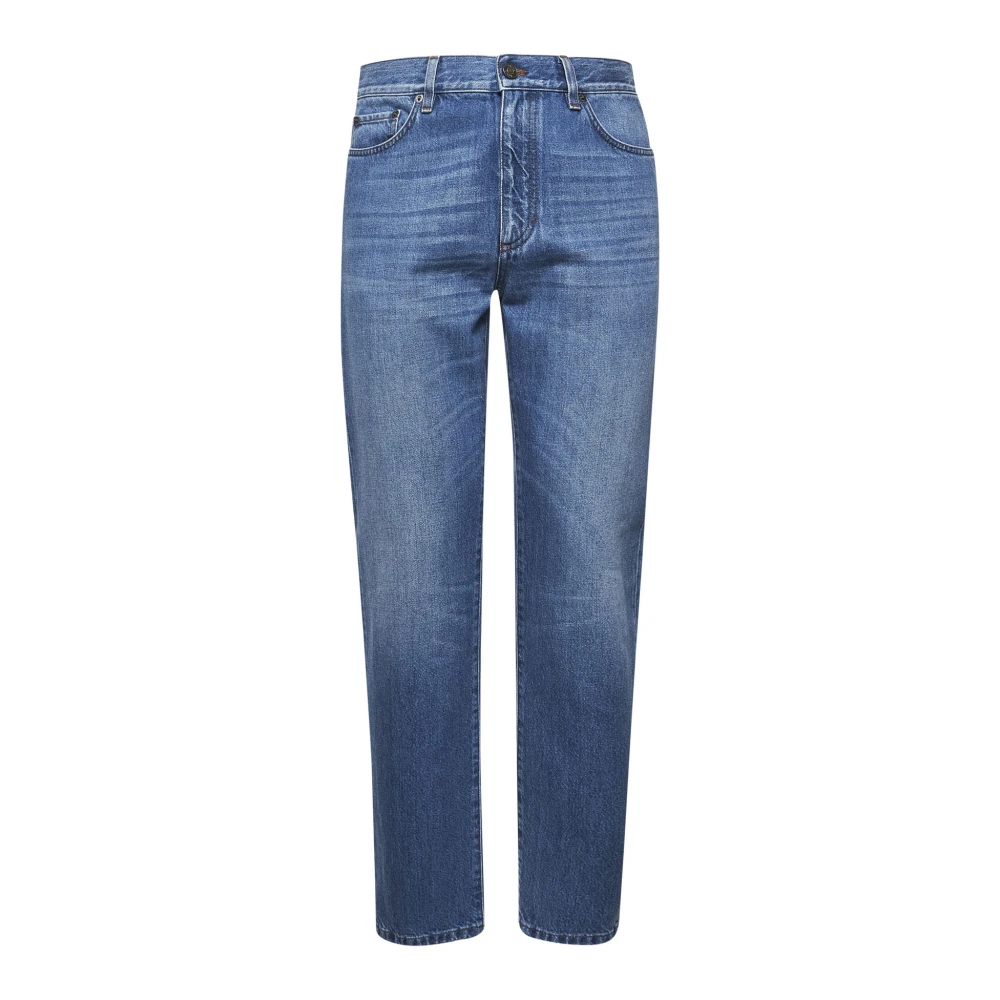 Ermenegildo Zegna Slim Fit Blauwe Katoenen Jeans Blue Heren