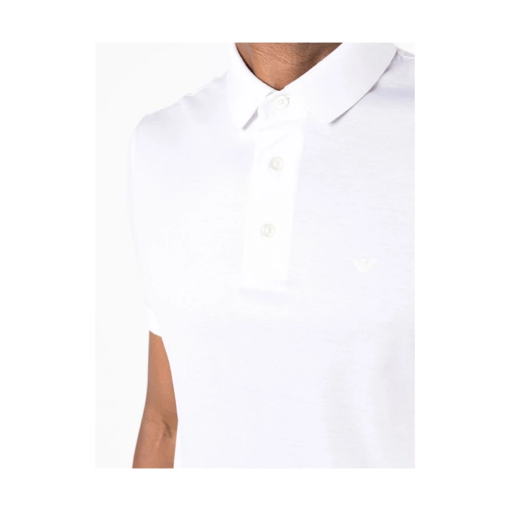 Emporio Armani Witte Katoenen Poloshirt met Logo White Heren