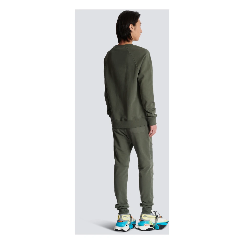 Balmain Casual Ronde Hals Lange Mouwen Sweatshirt Green Heren