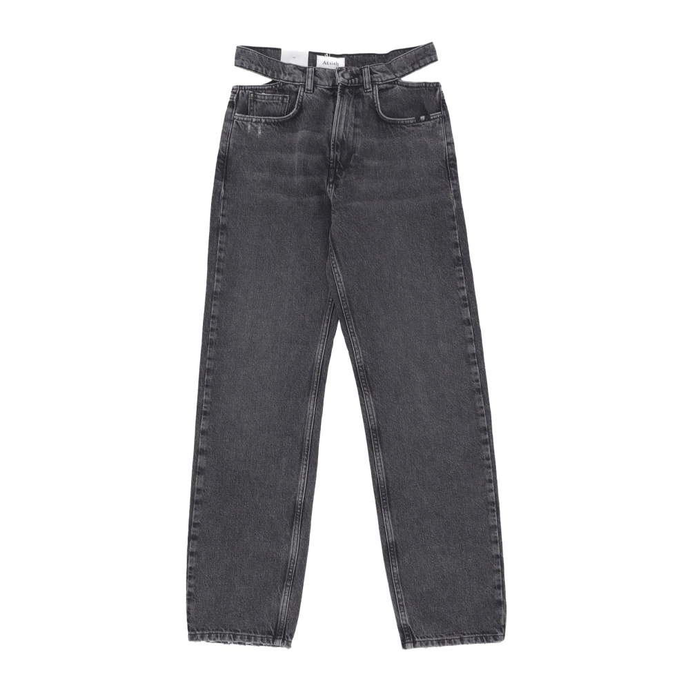 Amish Hoge Taille Denim Jeans Gray Dames
