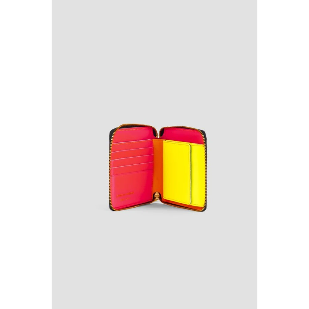 Comme des Garçons Oranje Leren Portemonnee met Multicolor Interieur Orange Dames