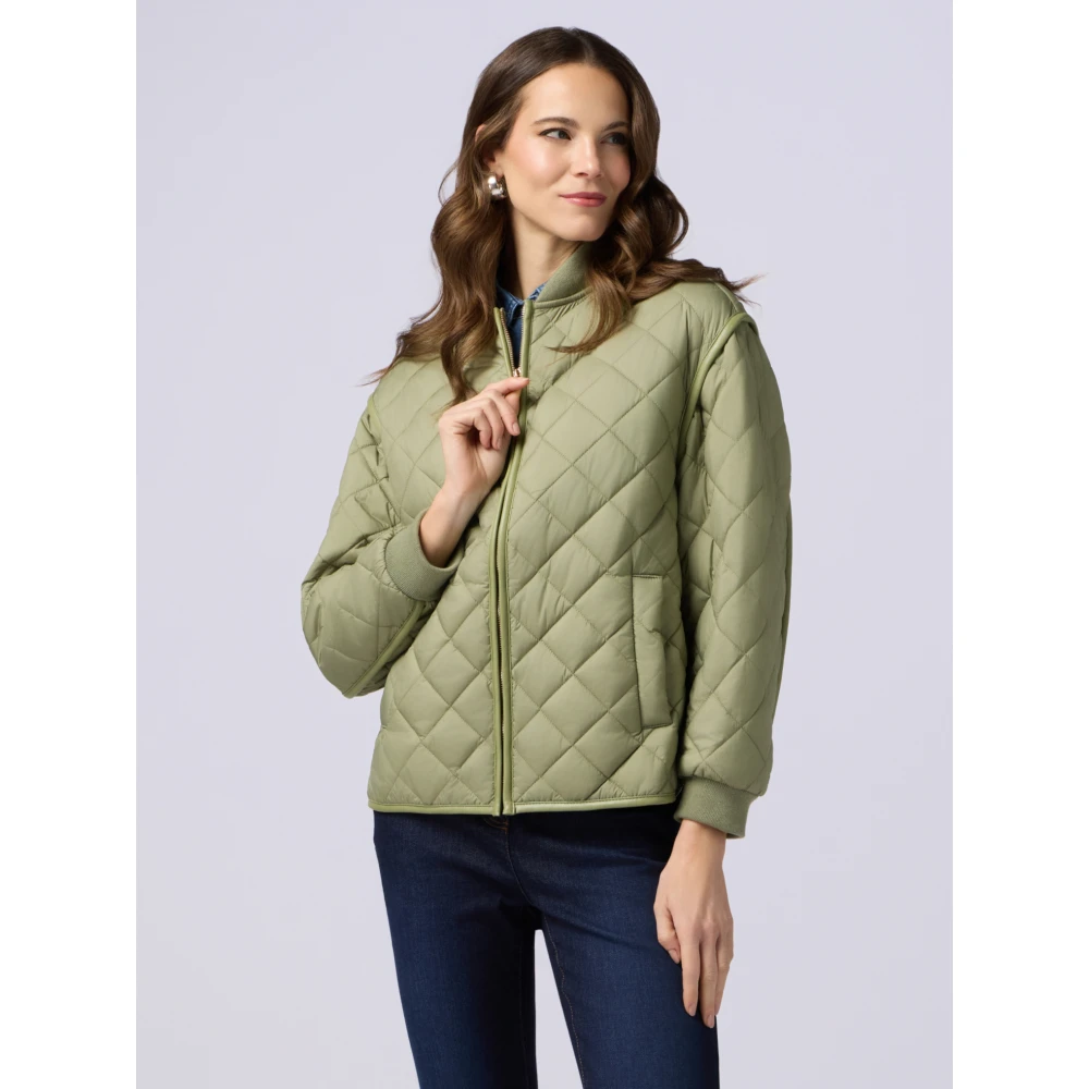 Oltre Lichte gewatteerde bomberjack Green Dames