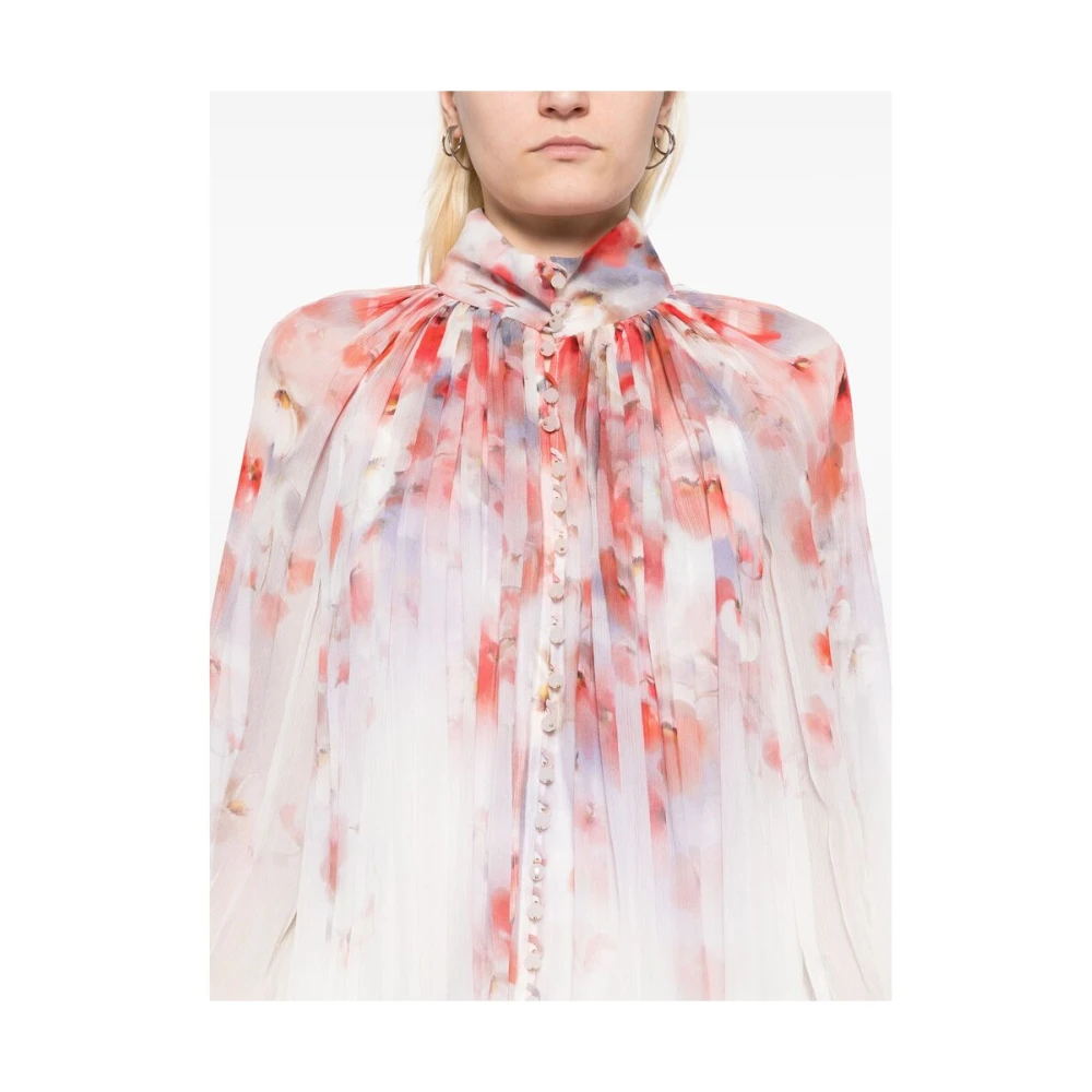 Zimmermann Bloemenprint Gedrapeerd Overhemd Multicolor Dames