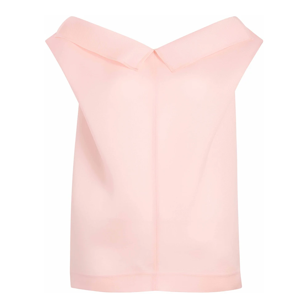 Khaite Rosa Silke Off-Shoulder Topp Pink, Dam