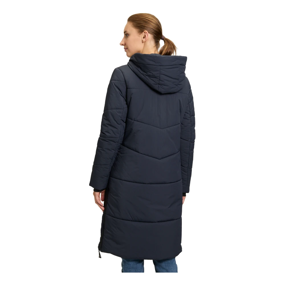 Amber & June Gewatteerde jas met capuchon Blue Dames