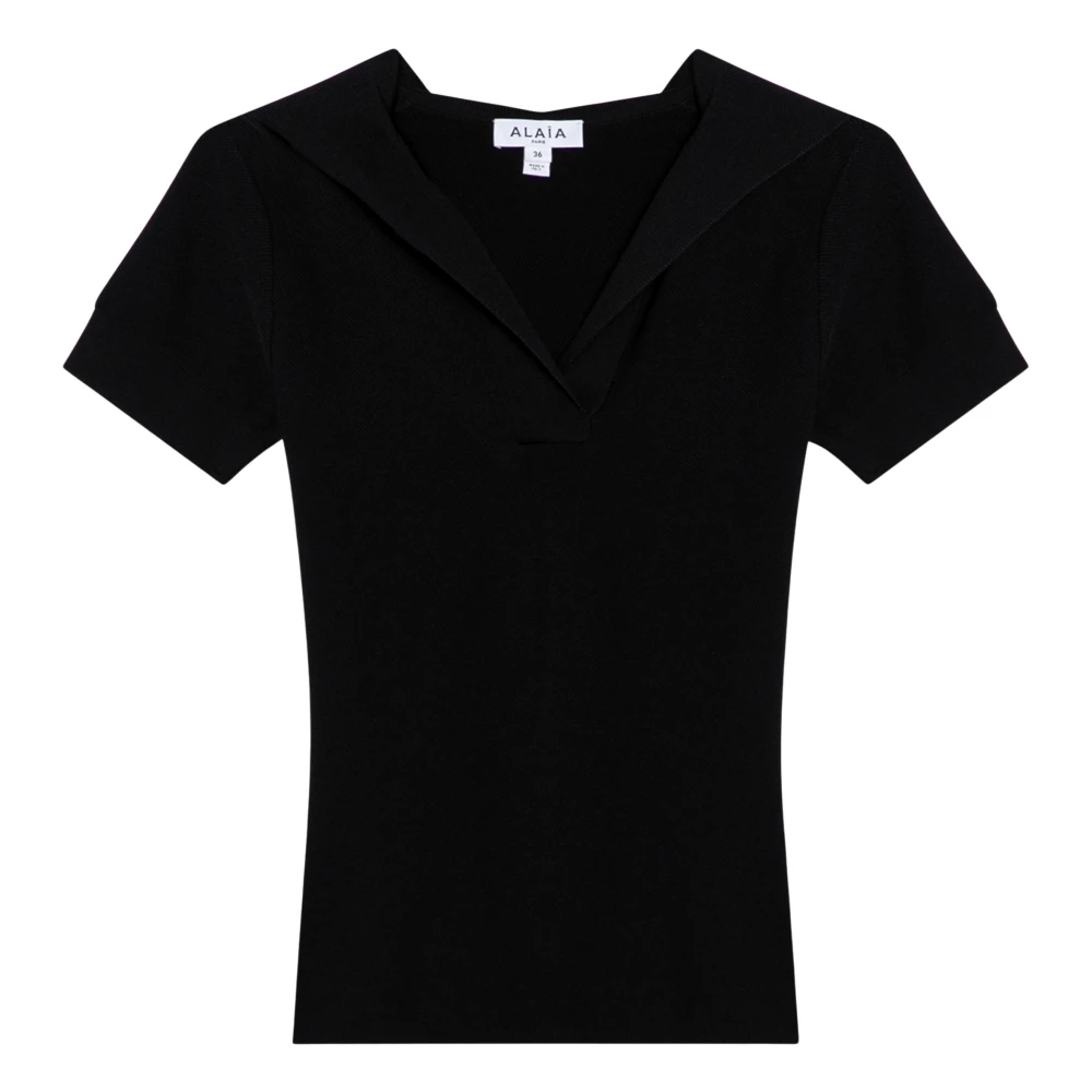 Alaïa V-hals Top in Trendy Stijl Black Dames