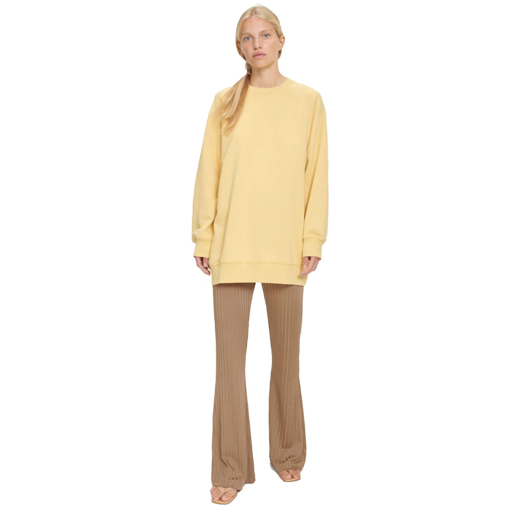 Samsøe Oversized sweater met ronde hals Yellow Dames