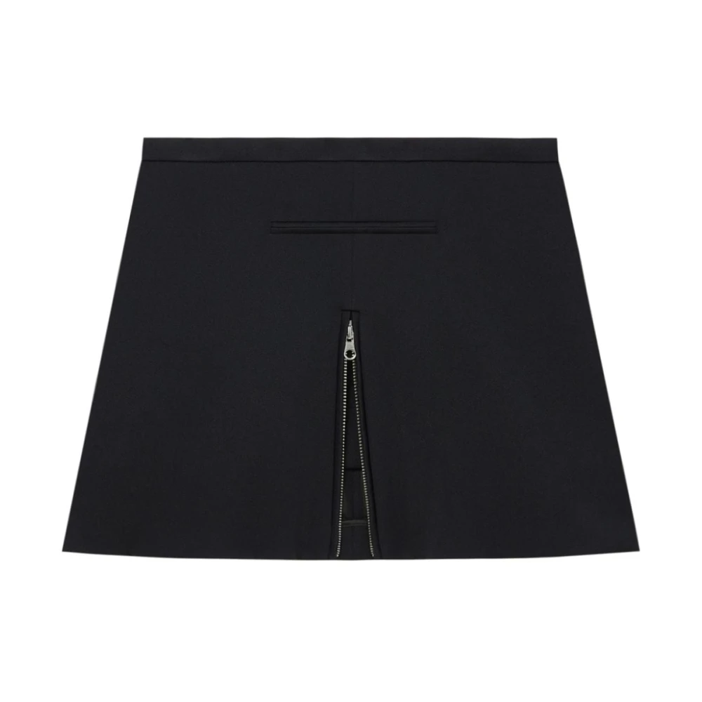 Courrèges Zwarte Twill Rits Rok Black Dames