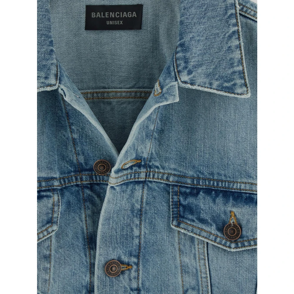 Balenciaga Stijlvolle Denim Jack voor Mannen Blue Dames
