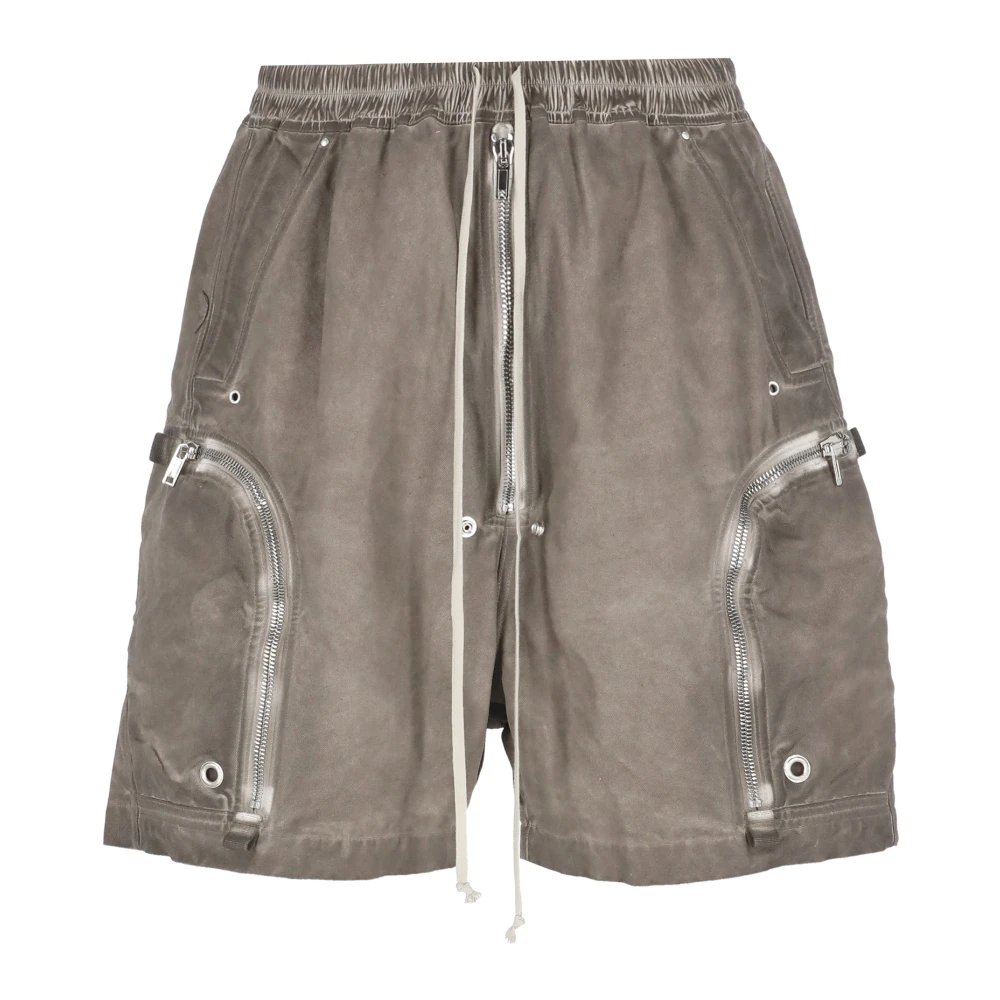 Rick Owens Bruine Katoenen Bermuda met Cargo Zakken Brown Heren