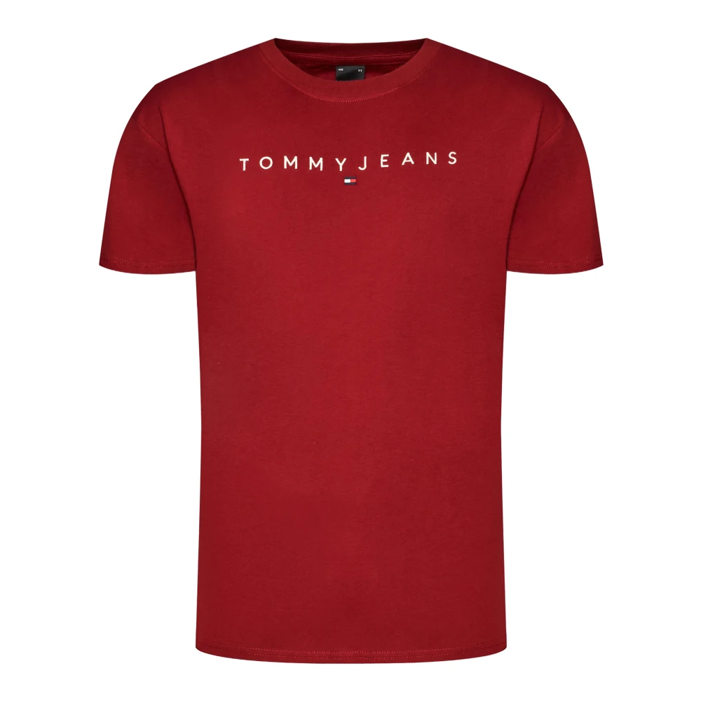 Tommy Jeans Linear Logo T-Shirt Red Heren