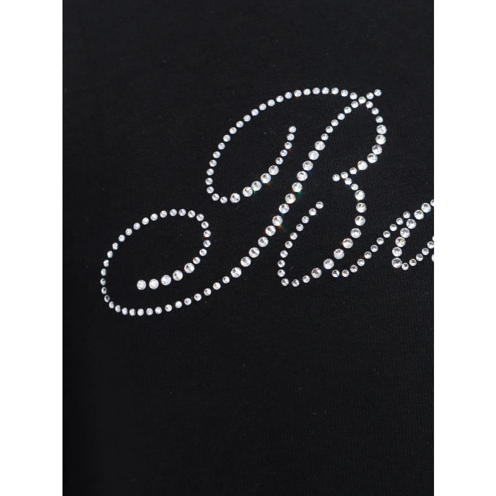 Balenciaga Rhinestone Print Slim Fit T-Shirt Black Dames