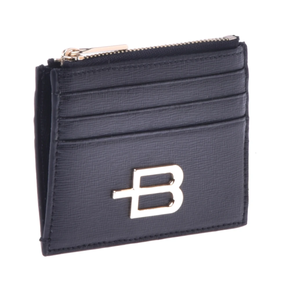 Baldinini Card holder with zip in black saffiano Black Dames