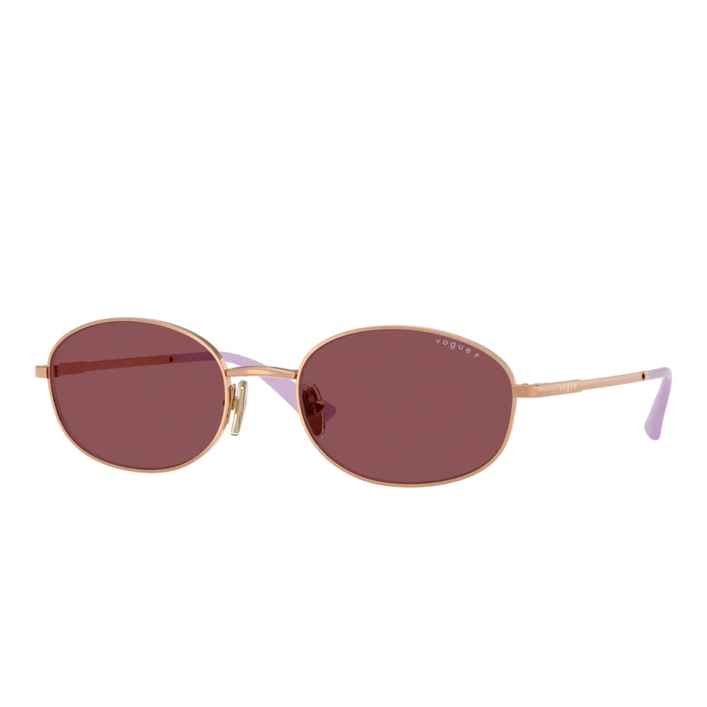 Vogue , Sunglasses, Unisex, Yellow, 56 Mm, Bold Oval Sunglasses With Purple Lenses