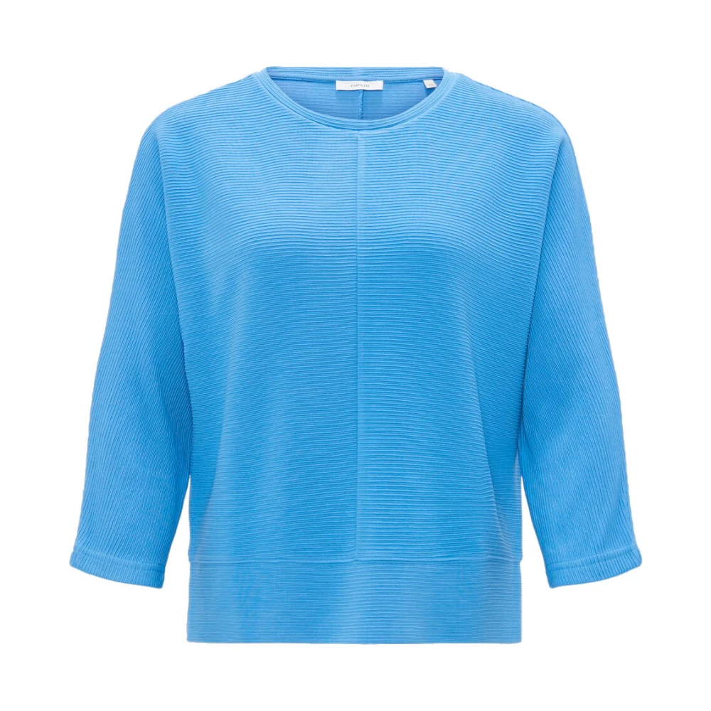 Opus Korte Mouw Top Sinni Blue Dames