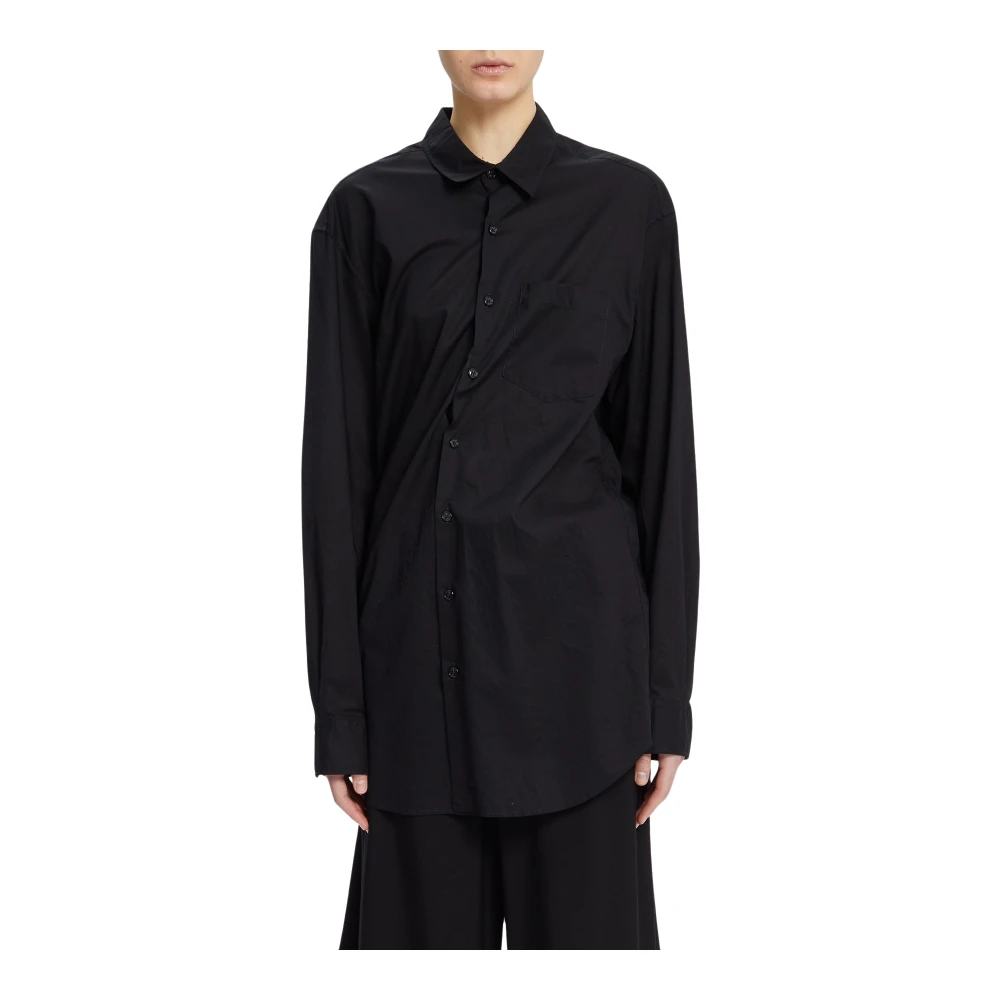 Ann Demeulemeester Black Shirts, Female, S, Long High Comfort Shirt In