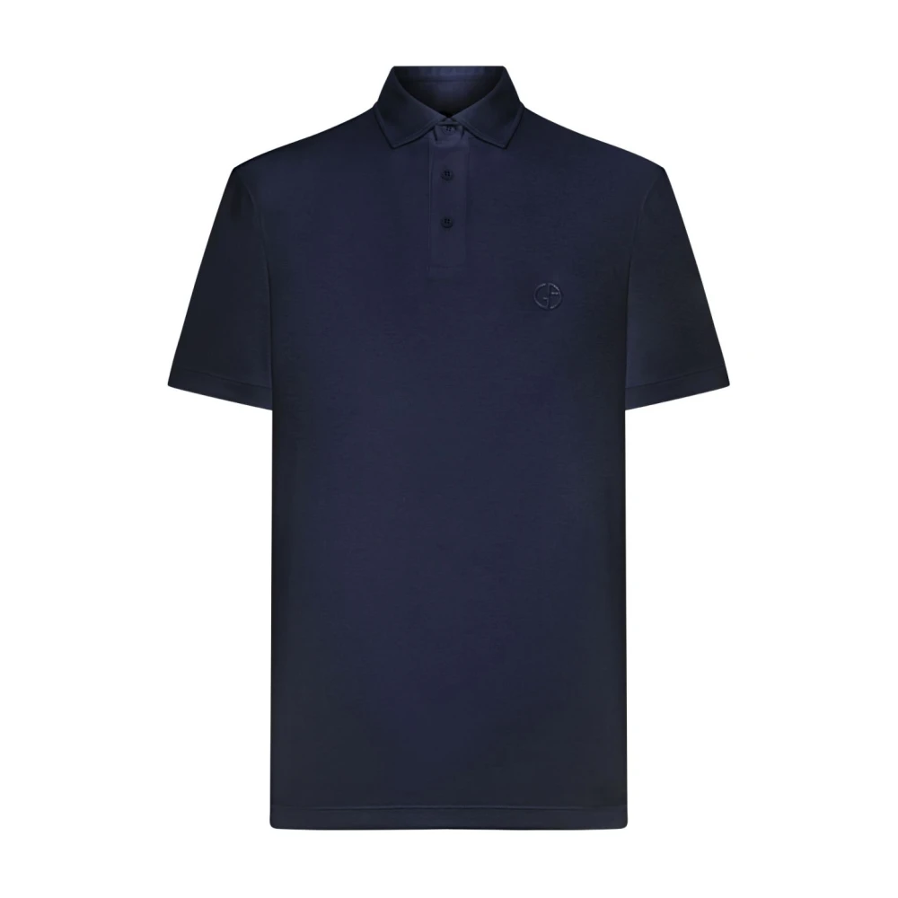 Giorgio Armani Men's Blue Polo Shirts, Xl, Pure Cotton Interlock Polo