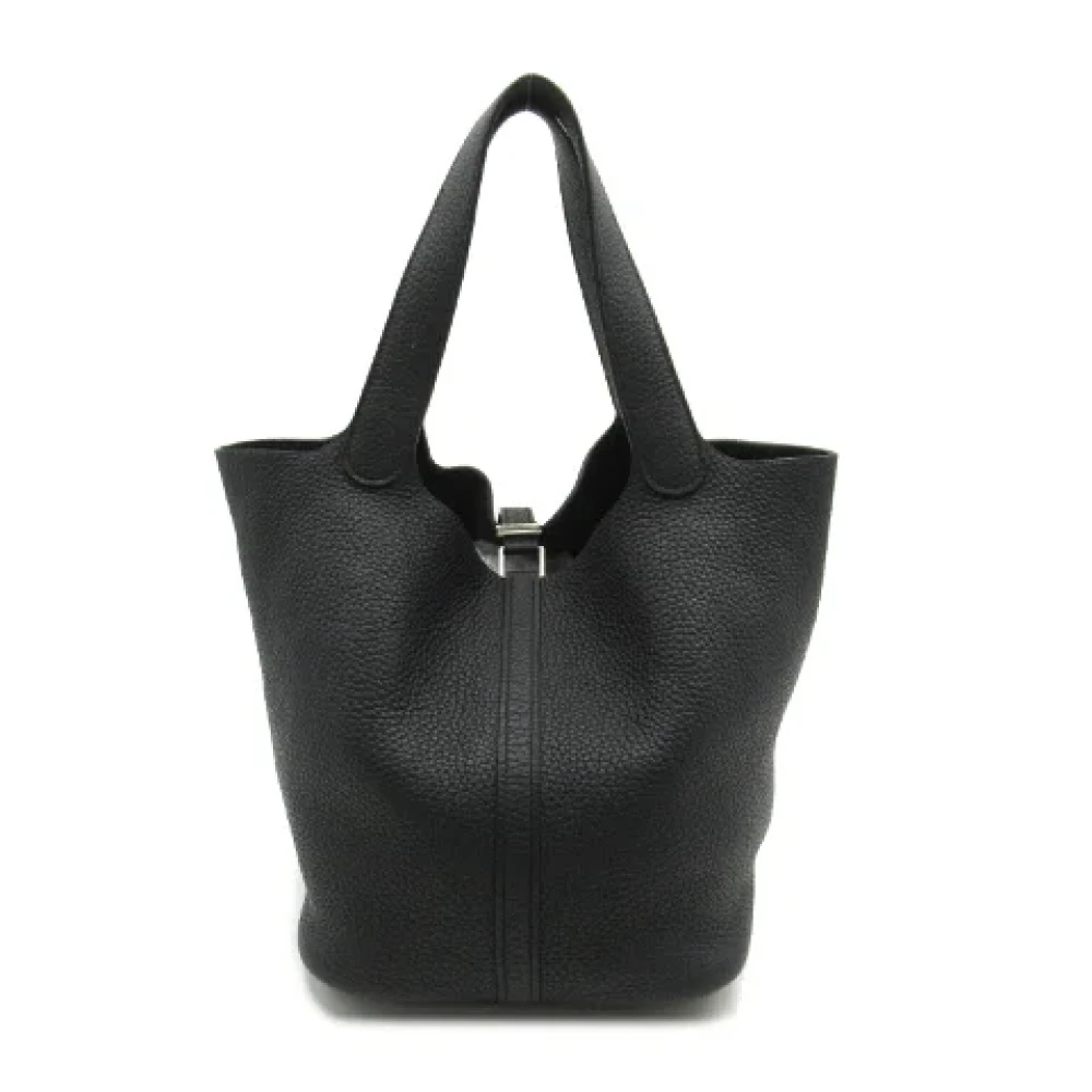 Hermès Vintage Pre-owned Leather handbags Black Dames