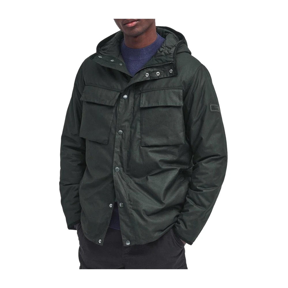 Barbour Klassieke Waxjas Groen Met Capuchon Rits Green Heren