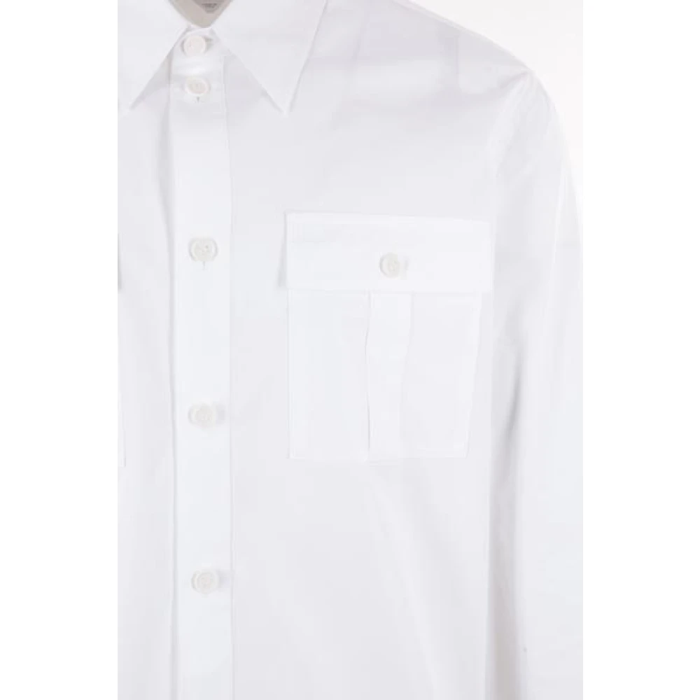 Bottega Veneta Witte Loose-Fit Katoenen Poplin Overhemd White Heren
