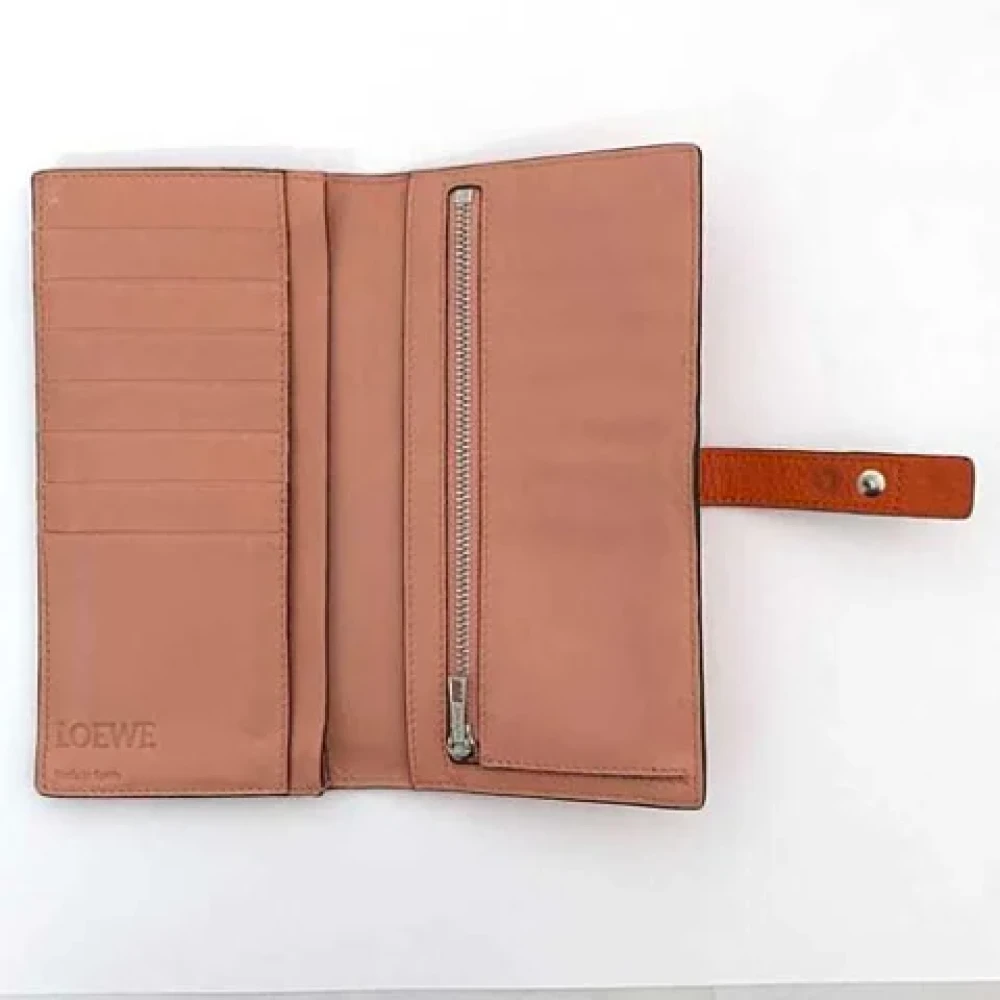 Loewe Pre-owned Leather wallets Orange Dames