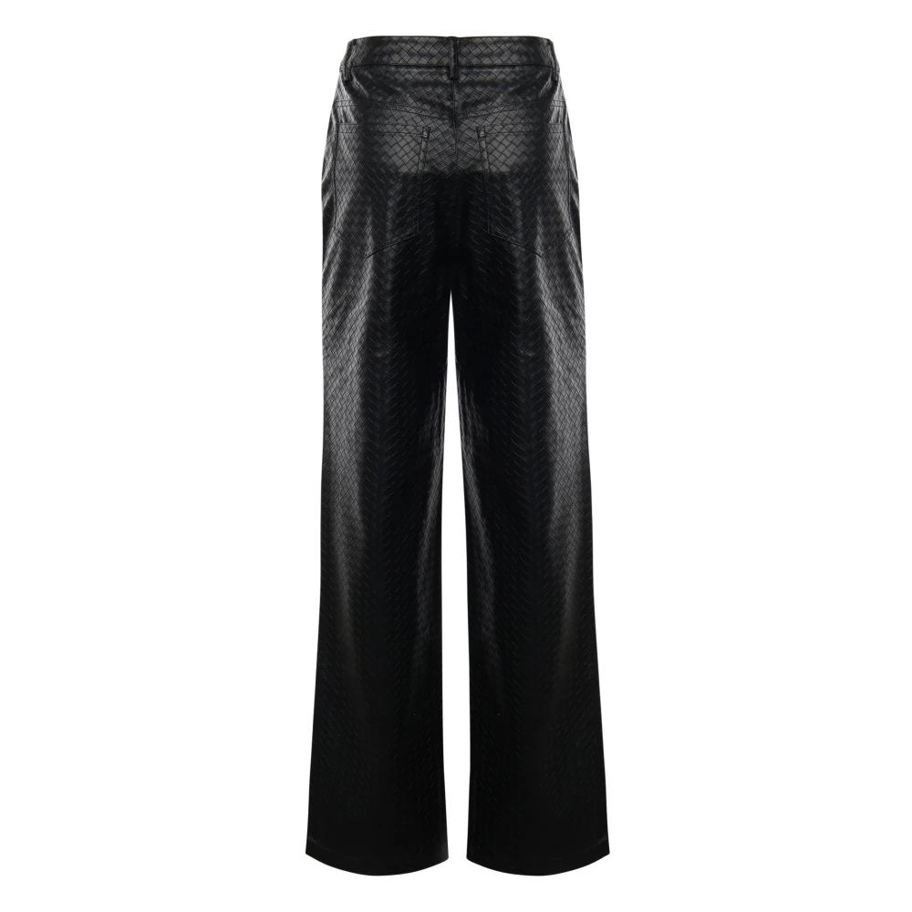 Rotate Birger Christensen Zwarte Straight-Cut Geweven Broek Black Dames