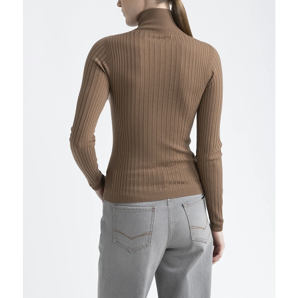 PESERICO Puur nieuwe wol coltrui Brown Dames