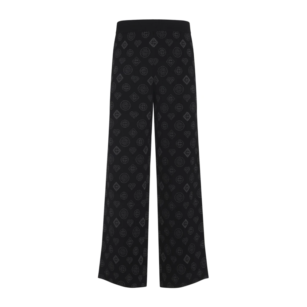 Casablanca Men's Black Jacquard Wide Leg Trousers