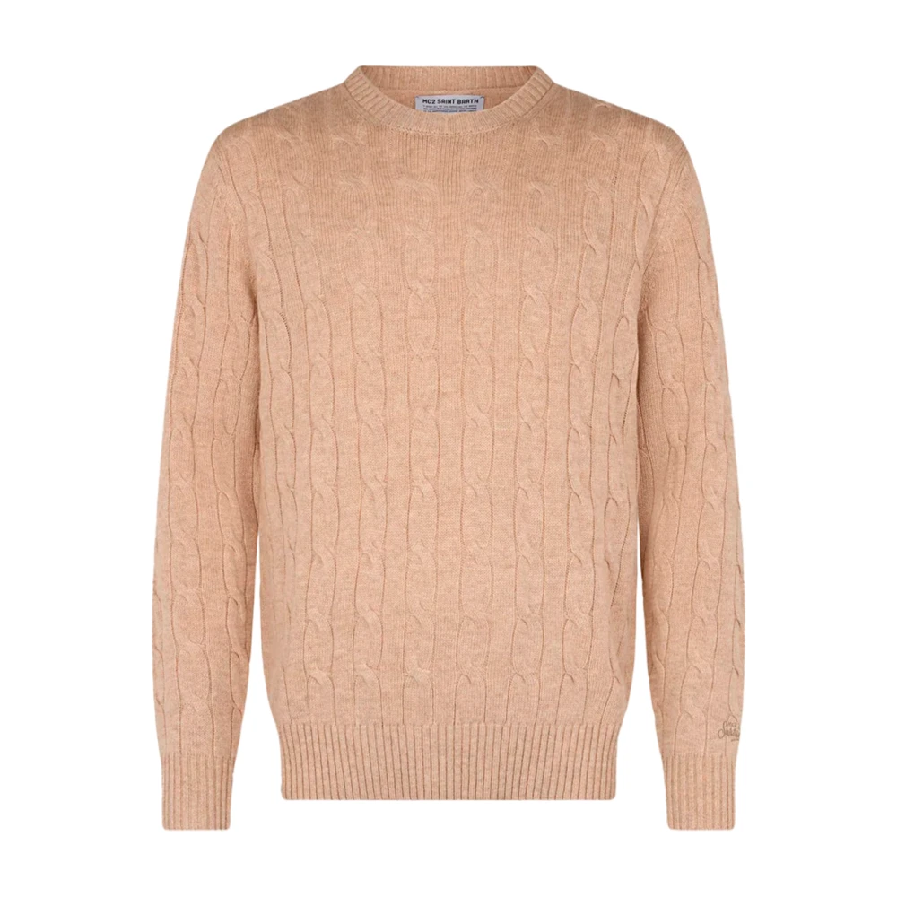 MC2 Saint Barth Kasjmier Kabelgebreide Trui Beige Heren
