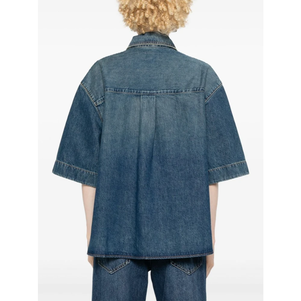 Khaite Blauwe Denim Overhemd Puntkraag Blue Dames