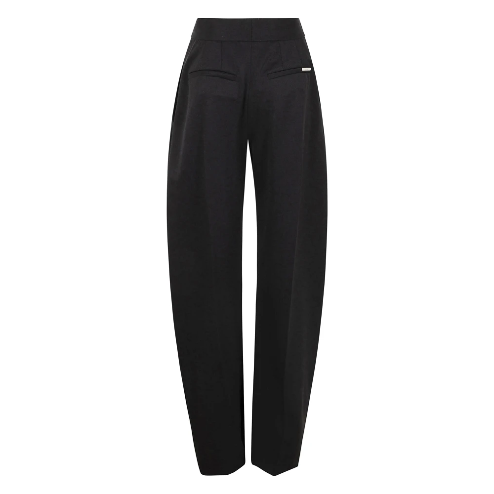 The Attico Lange Gabardine Broek Black Dames
