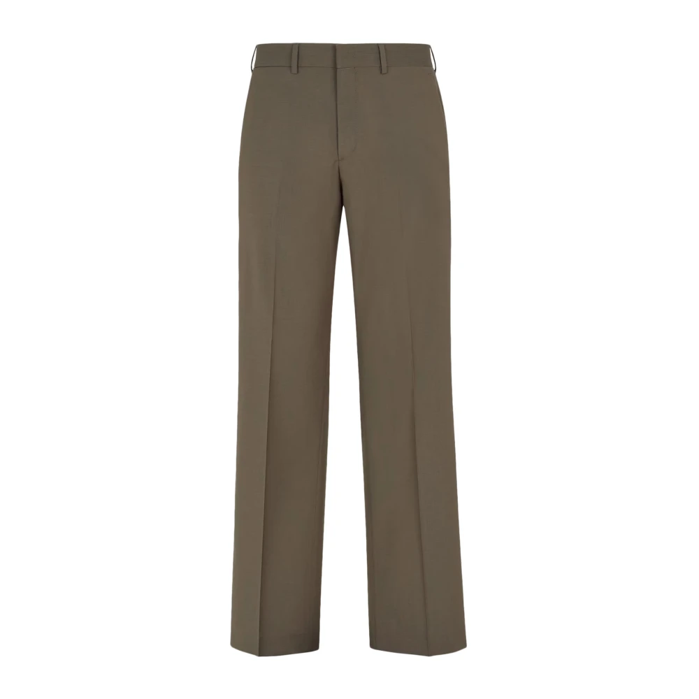 Fendi Iconische Virgin Wool Broek Green Heren