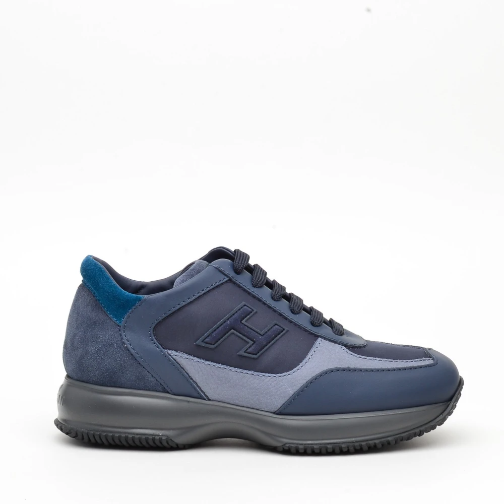 Hogan Blauwe Suède Interactive Sneakers Blue Dames