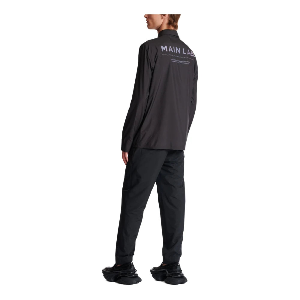 Balmain Nylon Overhemd Black Heren
