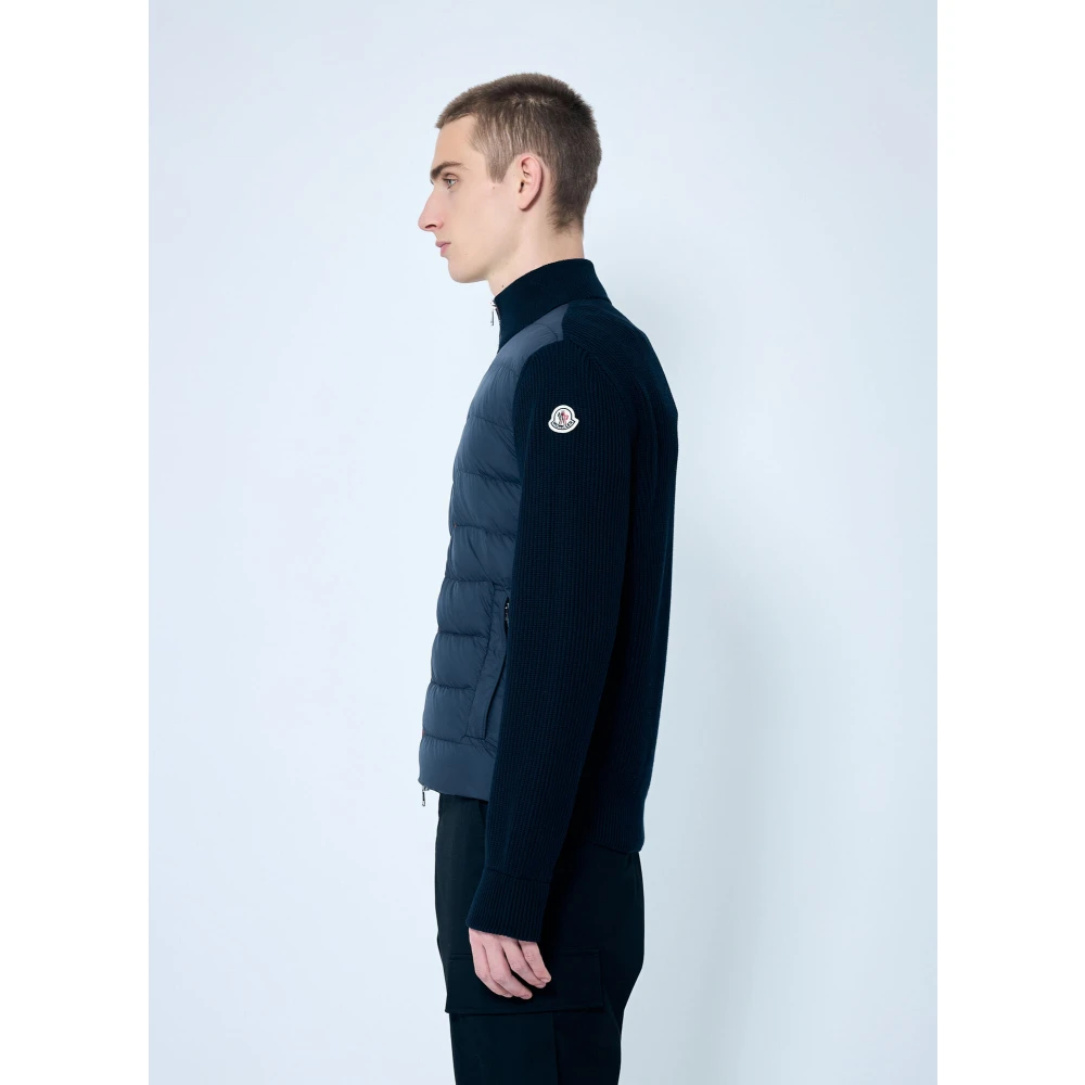 Moncler Gewatteerde Vest met Kleur Strepen Blue Heren