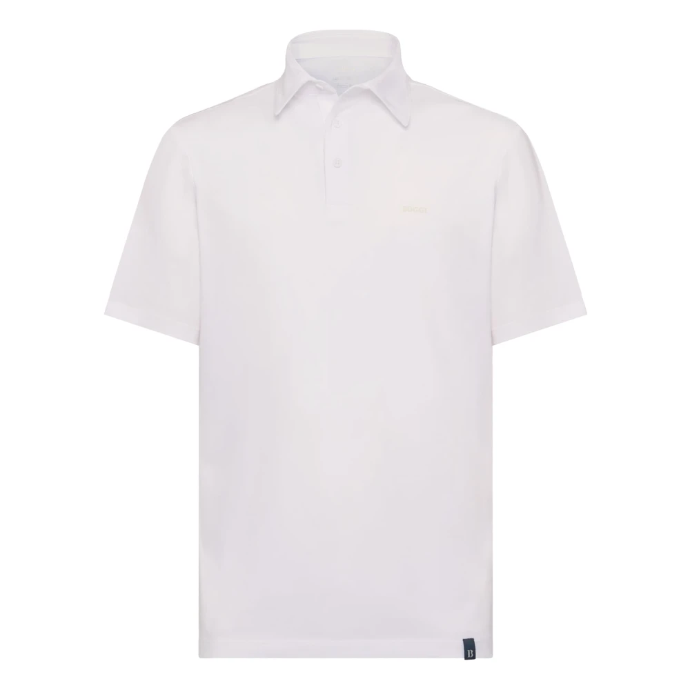 Boggi Milano Polo Shirt In Stretch Supima Katoen White Heren