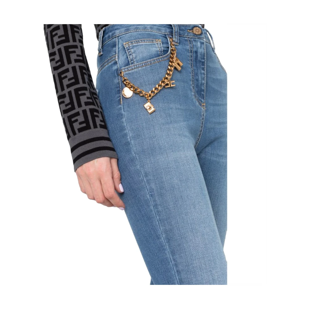Elisabetta Franchi Skinny Jeans met Safari Hanger Blue Dames