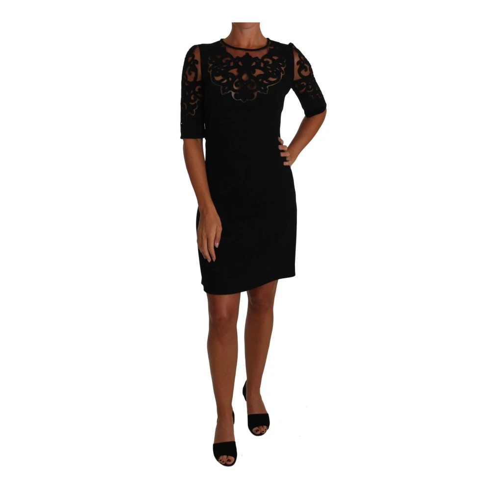 Dolce & Gabbana Black Floral Cut Out Pattern Coctail Dress - IT36|XXS - Image 3