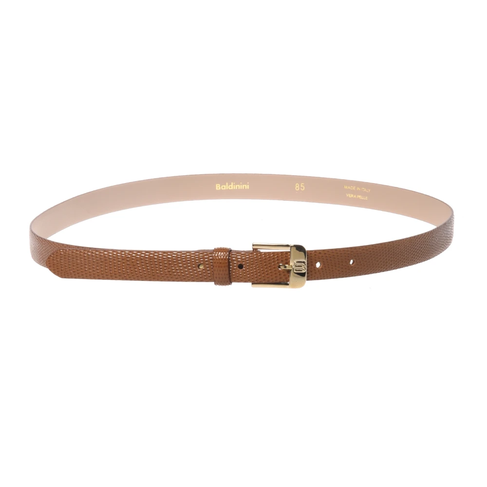 Baldinini Women's Brown Lizard Print Belt - Belts - 95 Cm - Accessories